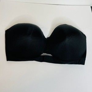 Cacique Lane Bryant Strapless Bra Black Lightly Lined Multi Way Sz 40F Underwire